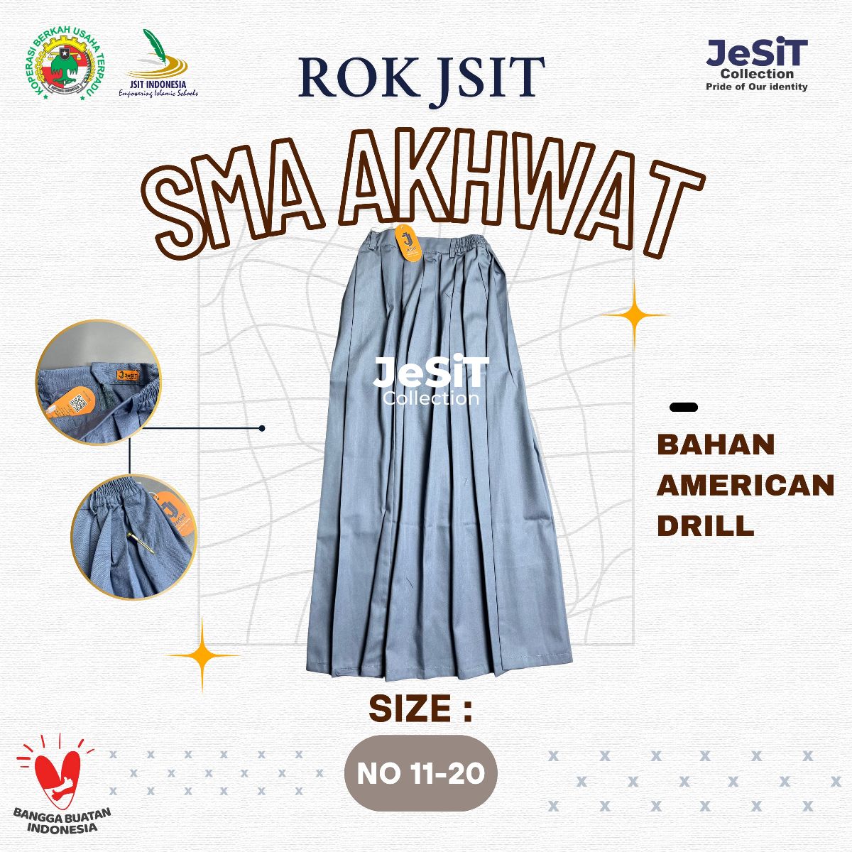 Rok SMA Warna Abu Abu