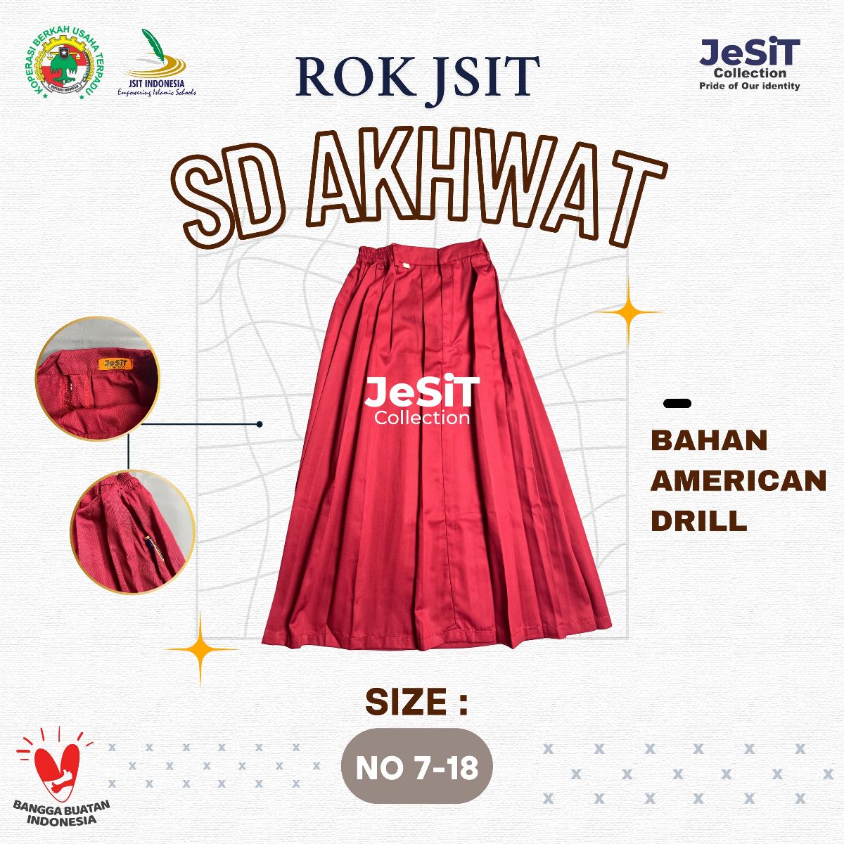 Rok SD Warna Merah