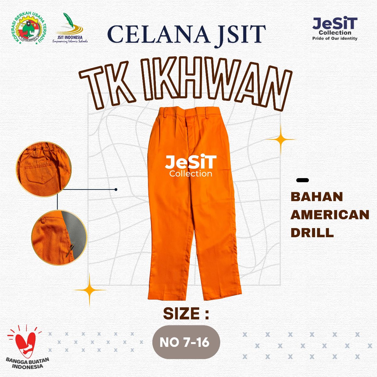 Celana TK Warna Orange