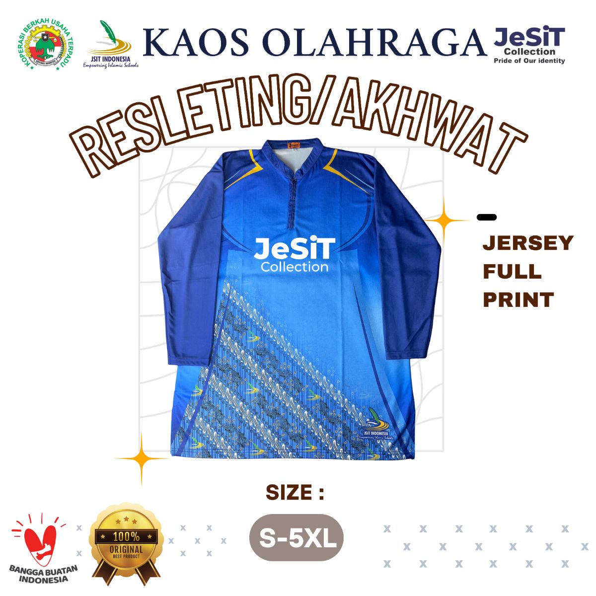 Kaos Olahraga Jersey Guru Akhwat Resleting
