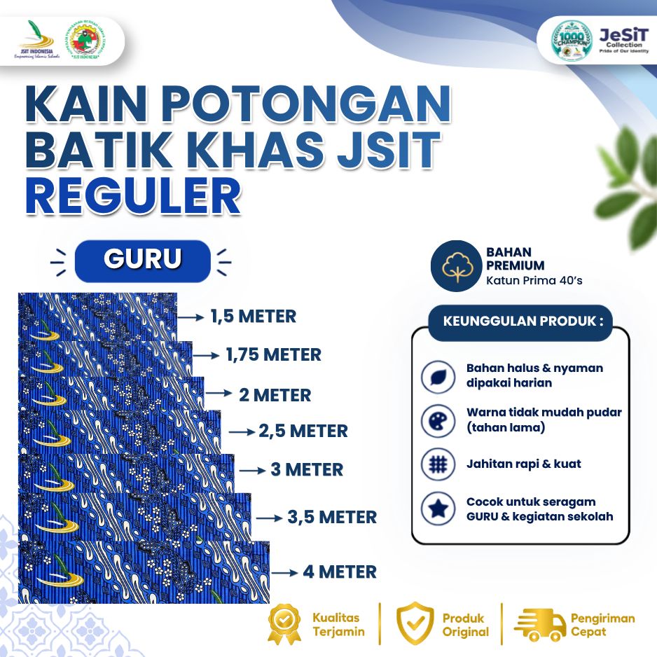 Bahan Kain Batik Potongan Regular Guru
