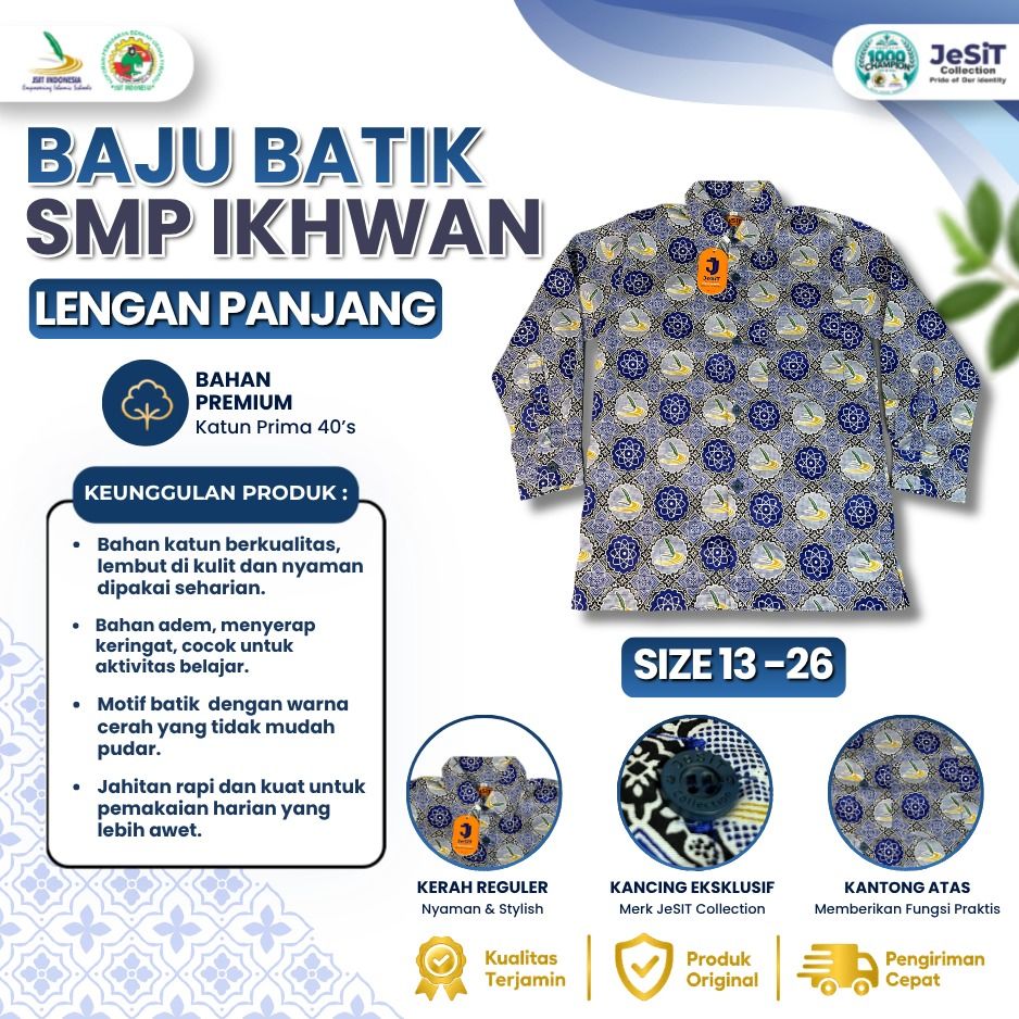 Baju Batik SMP Ikhwan Lengan Panjang